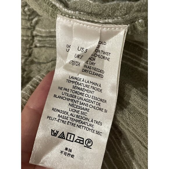 Free People WOMENS TROUSER RELAXED CASUAL SIZE S STRIPPED COTTON PANTS pockets - Picture 9 of 9